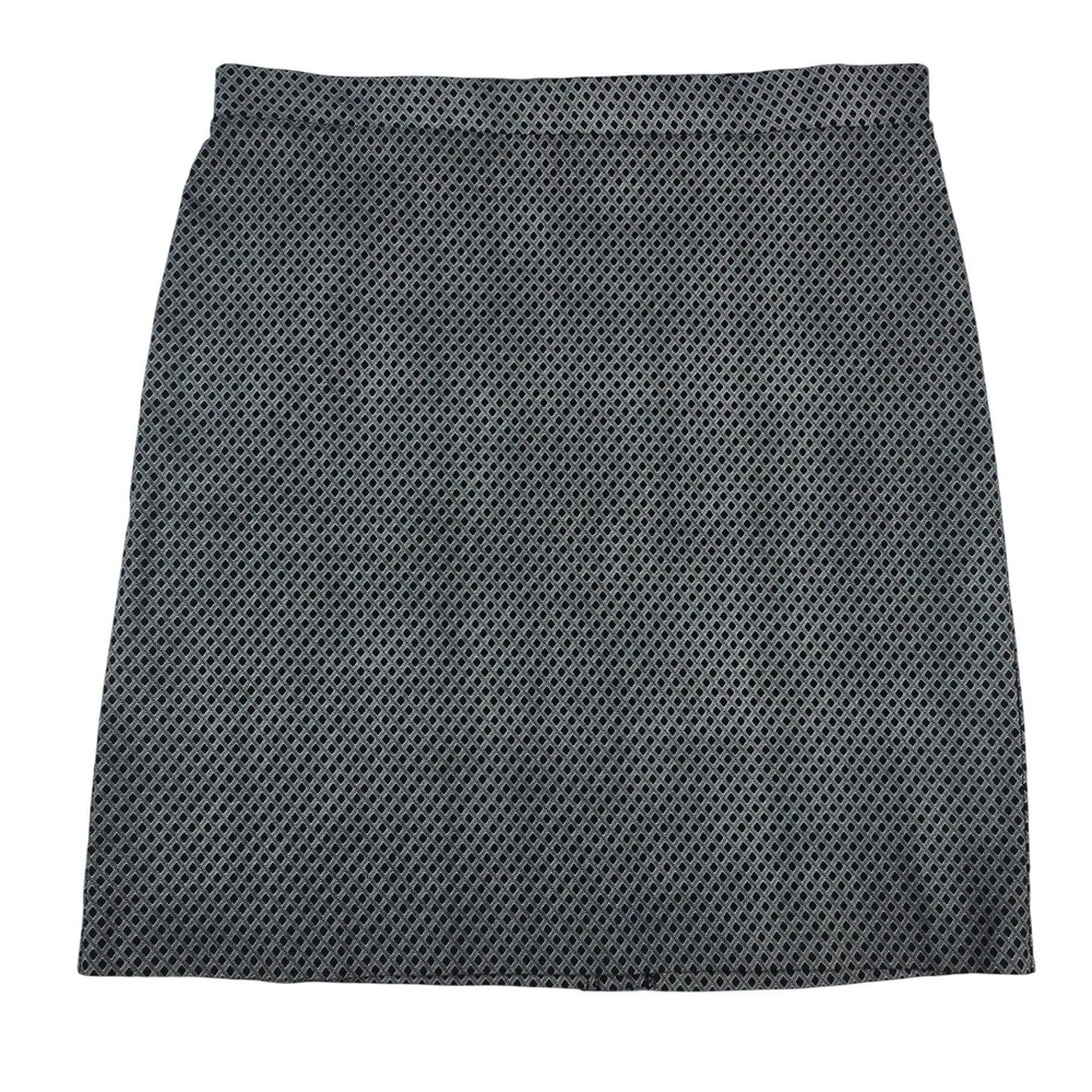 Counterparts Diamond Print Pencil Skirt Women 16 Black White Stretch Pull On